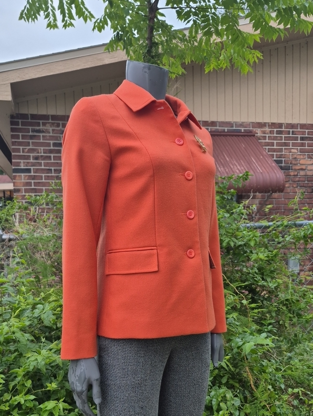 Pendleton (USA) Ladies Vintage Pure Wool Rust Red Single-Breasted Blazer/Jacket